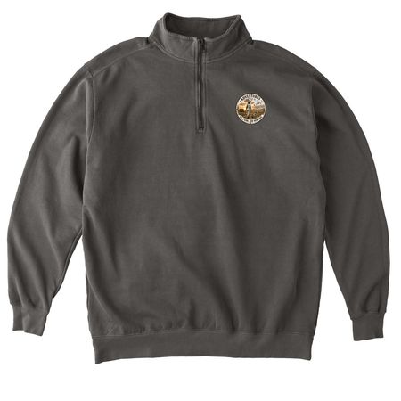 Fields, Feathers & Friendship, a Pepper Comfort Colors Quarter Zip Pullover