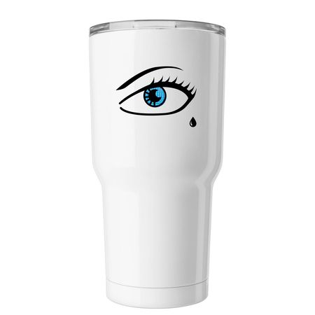 Black Tear tumbler&nbsp;, a White Insulated Tumbler