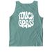 PA Unplugged Touch Grass Tank, a Seafoam Comfort Colors Tank Top (back-view)