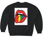 Lgbtq, a Black Softstyle Crewneck Sweatshirt (back-view)