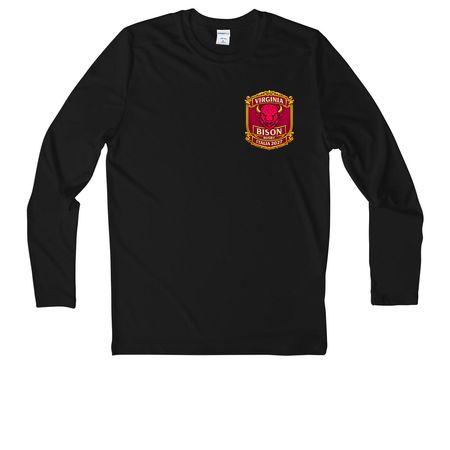 Italy Bison Crest, a Black Youth UV Performance Long Sleeve Tee