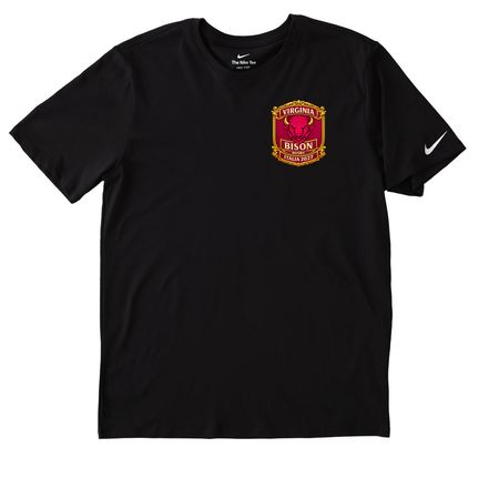 Italy Bison Crest, a Black Nike Dri-FIT Jersey Blend Performance Tee