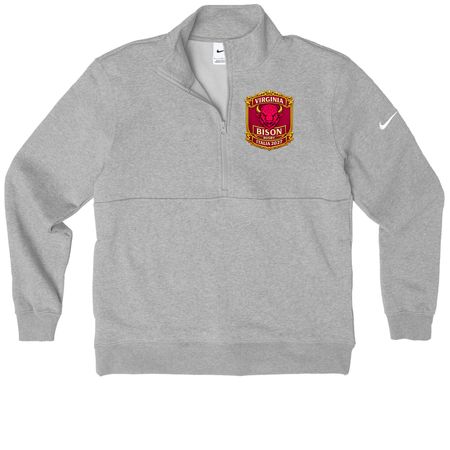 Italy Bison Crest, a Dark Grey Heather Nike Club Fleece Half Zip Pullover