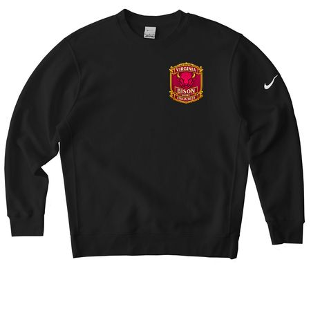 Italy Bison Crest, a Black Nike Club Fleece Crewneck Sweatshirt