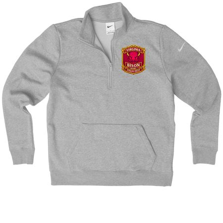 Italy Bison Crest, a Dark Grey Heather Nike Women's Club Half Zip Pullover
