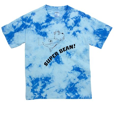 Super Bean, a Sky Blue Youth Crystal Tie Dye Tee