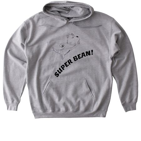 Super Bean, a Sport Grey Gildan Softstyle Pullover Hoodie