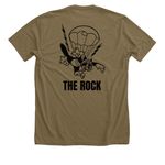 Daily Brown Tee, a Heather Olive Premium Unisex Tee (back-view)