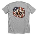 American Flag GSROC, a Athletic Heather Premium Unisex Tee (back-view)