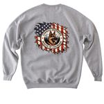 American Flag GSROC, a Sport Grey Softstyle Crewneck Sweatshirt (back-view)