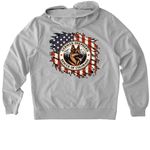 American Flag GSROC, a Granite Grey Heather Allmade Organic French Terry Zip Up Hoodie (back-view)