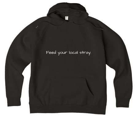 Feed Your Local Stray Collection, a Deep Black Allmade Organic CVC Pullover Hoodie