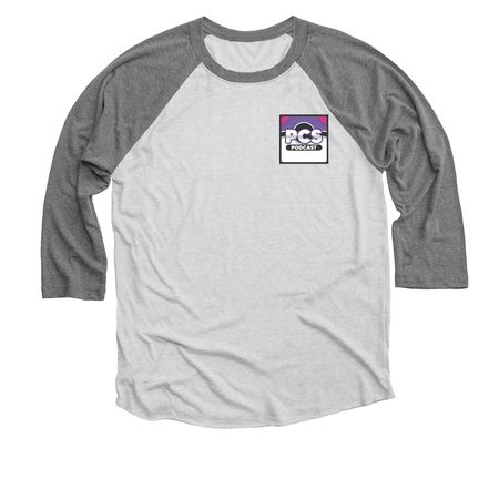 PCS Season 4, a Premium Heather and Heather White 3/4 Sleeve Baseball Tee