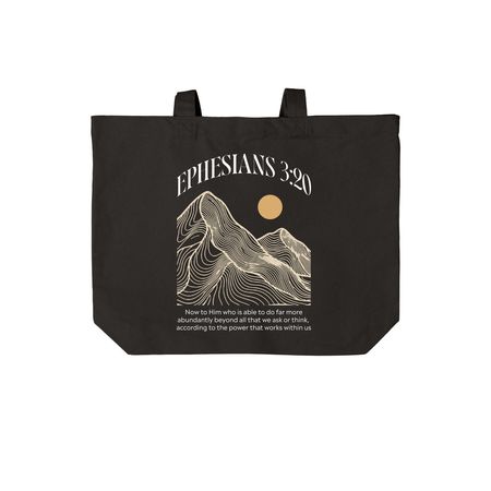 Abundantly Beyond, a Deep Black Cotton Canvas Tote Bag