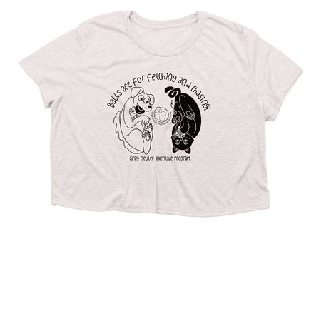 Balls Are for Fetching and Chasing (Light), a Heather Dust Women?s Flowy Cropped Tee