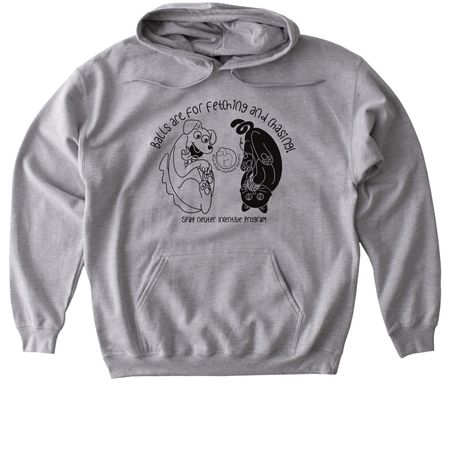 Balls Are for Fetching and Chasing (Light), a Sport Grey Gildan Softstyle Pullover Hoodie