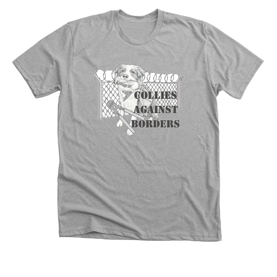 Collies Against Borders&nbsp;, a Athletic Heather Premium Unisex Tee