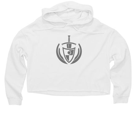 Crop Top Hoodie, a White Women?s Lightweight Cropped Hoodie
