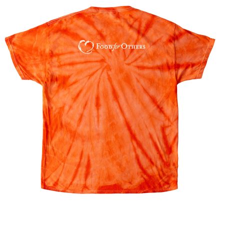 Kale Yeah! Hunger Action Hero, a Orange Classic Tie Dye Tee (back-view)