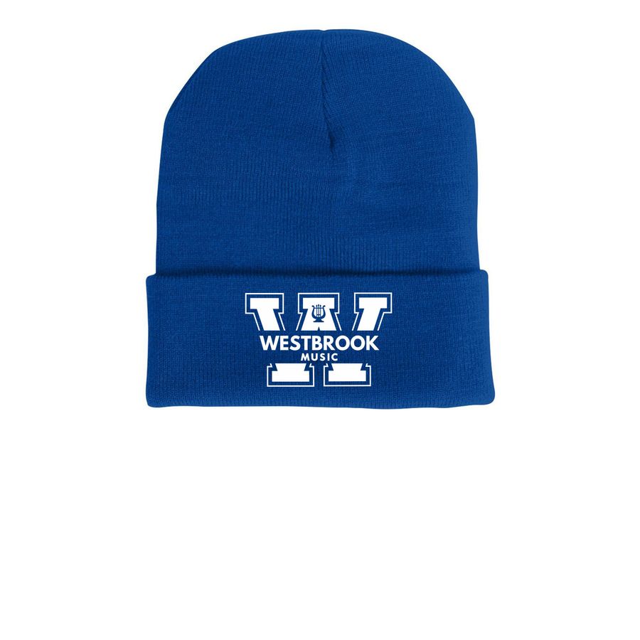 Westbrook Music Beanies, a Royal Blue Printed Cuffed Beanie