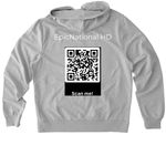 EpicNation TEE- HE, a Granite Grey Heather Allmade Organic French Terry Zip Up Hoodie (back-view)