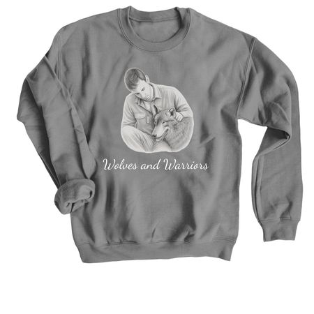 Wolves & Warriors, a Charcoal Crewneck Sweatshirt