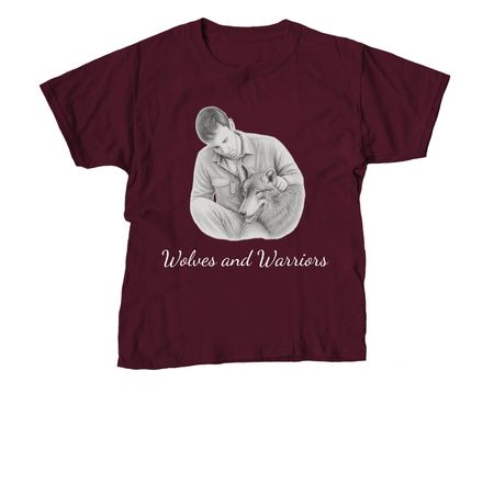 Wolves & Warriors, a Maroon Youth Unisex Tee