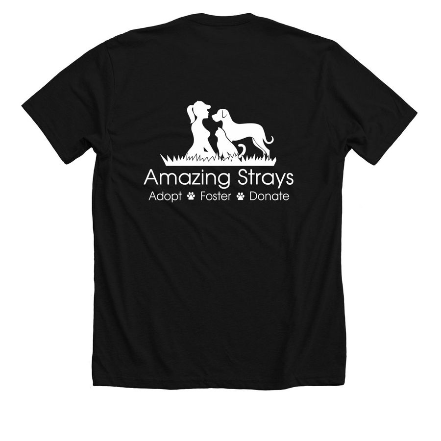 Amazing Strays Rescue, a Solid Black Blend Premium Unisex Tee (back-view)