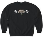 What's Offsides?, a Black Softstyle Crewneck Sweatshirt (back-view)