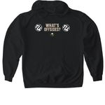 What's Offsides?, a Black Gildan Softstyle Pullover Hoodie (back-view)