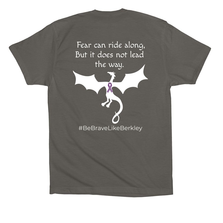Be Brave&nbsp;, a Asphalt Premium Cotton Tee (back-view)