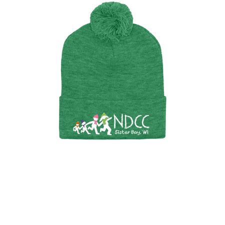 NDCC Logo Beanie, a Heather Kelly Printed Pom-Pom Beanie