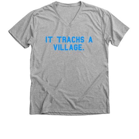2026 Trach Week: It Trachs A Village (blue), a Athletic Heather Premium V-Neck Tee