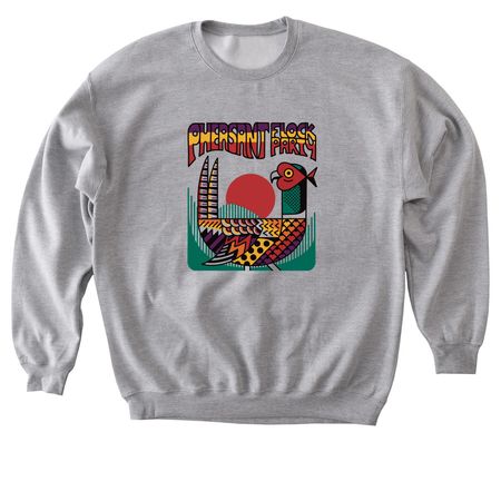Pheasant Flock Party, a Sport Grey Softstyle Crewneck Sweatshirt