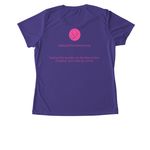 Our Maine Marathon T-shirts, a Purple Women's Performance Tee (back-view)