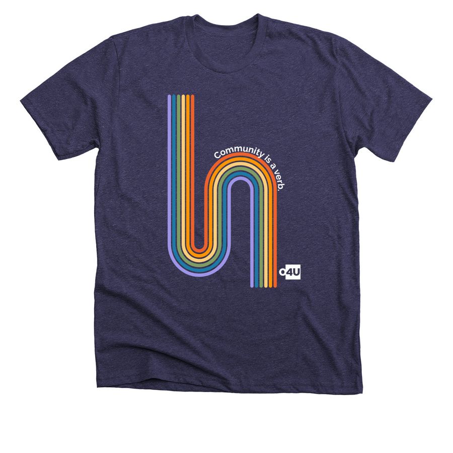 Community is a Verb - Front - Limited Edition, a Heather Lapis Premium Unisex Tee