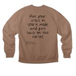 Wisdom T, a Vintage Brown Premium Heavyweight Crewneck Sweatshirt (back-view)
