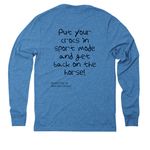 Wisdom T, a Azure Blue Allmade Eco Triblend Long Sleeve Tee (back-view)