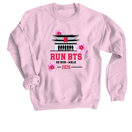 Large outlined logo front, a Light Pink Crewneck Sweatshirt
