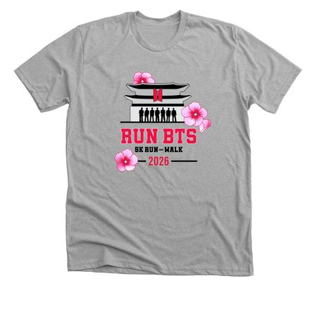 Large outlined logo front, a Athletic Heather Premium Unisex Tee