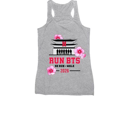 Large outlined logo front, a Athletic Heather Women's Racerback