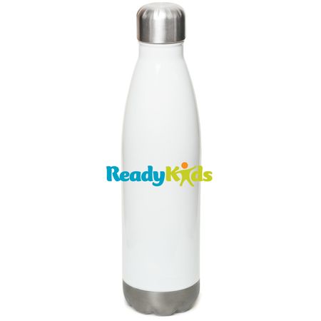 ReadyKids Water Bottle, a White Stainless Steel Water Bottle