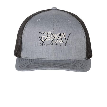 T1D&nbsp;, a Heather Grey/ Black Printed Snapback Trucker Cap