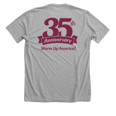 35th anniversary- Maroon, a Athletic Heather Premium Unisex Tee