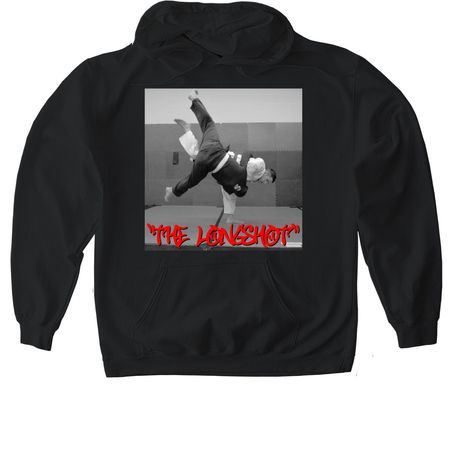 The LongShot, a Black Gildan Softstyle Pullover Hoodie