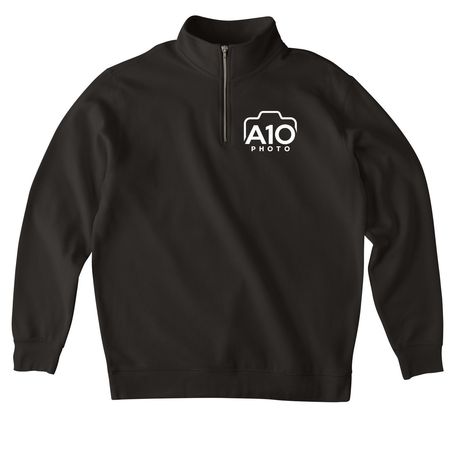 Photography Shirts, a Black Midweight Quarter Zip Pullover
