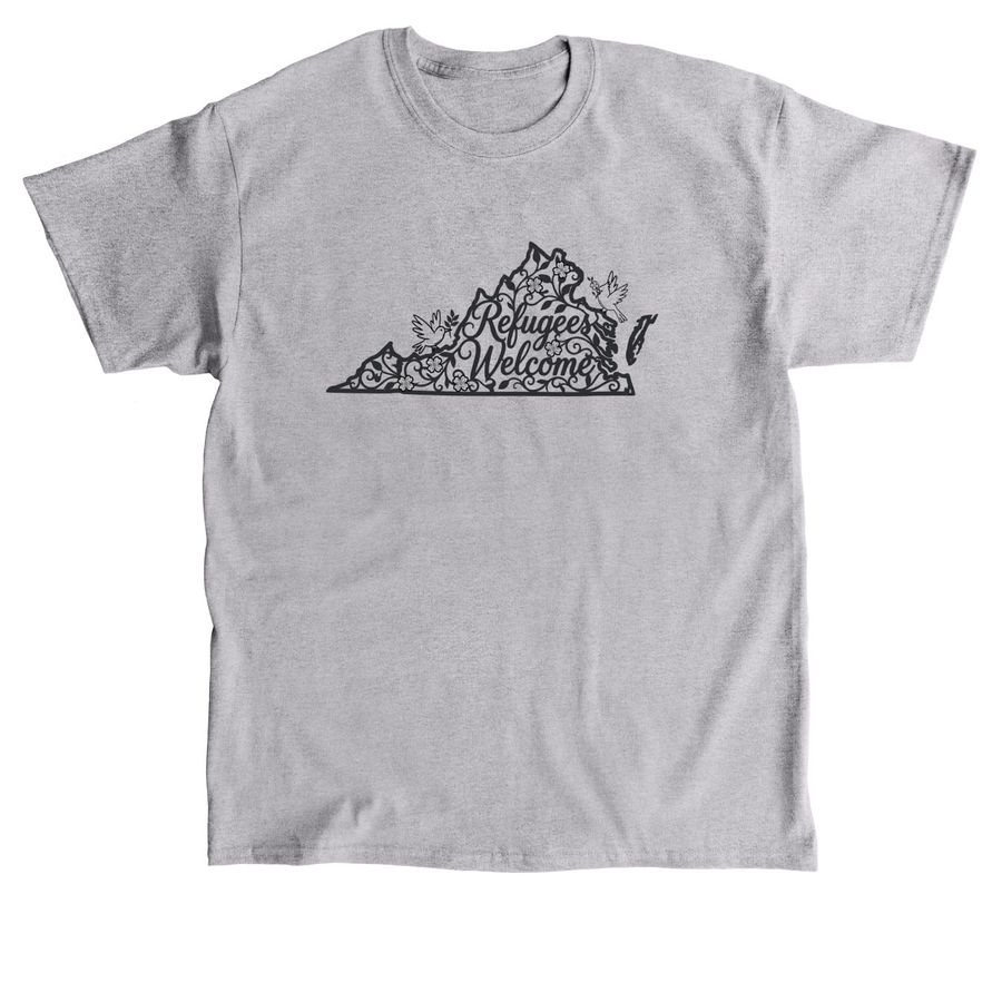 Refugees Welcome in Virginia, a Sport Grey Classic Unisex Tee