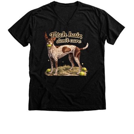 Fetch Hair, Don?t Care ?&nbsp;, a Black Heather Premium V-Neck Tee