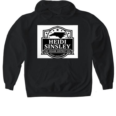 Heidi for NC House District 69 Swag, a Black Gildan Softstyle Pullover Hoodie