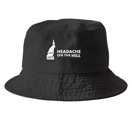 Bucket Hats for Headache Health, a Black Printed Bucket Hat